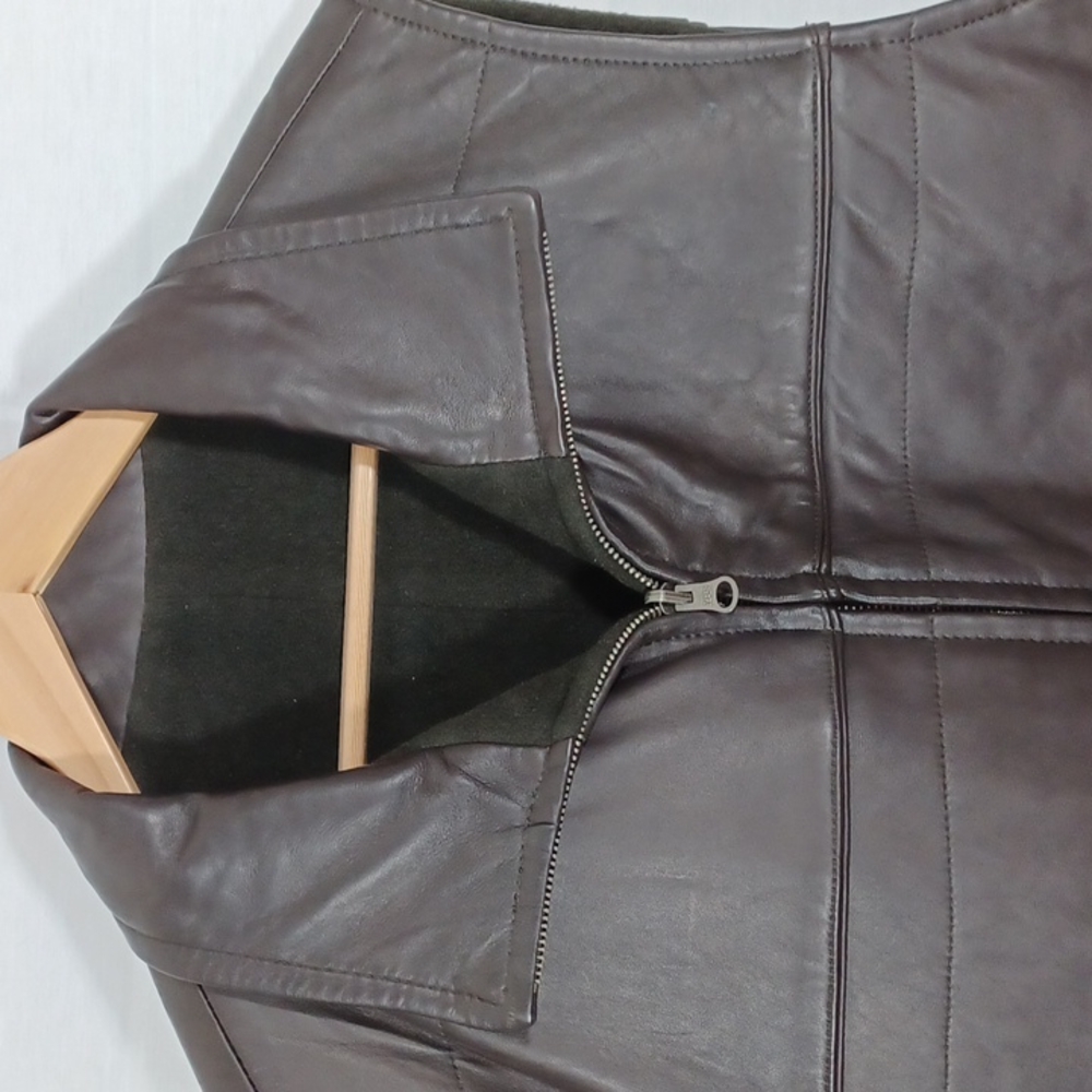 Excelled Mens Leather Reversible Vest Color Brown  Size XL - Picture 2 of 8